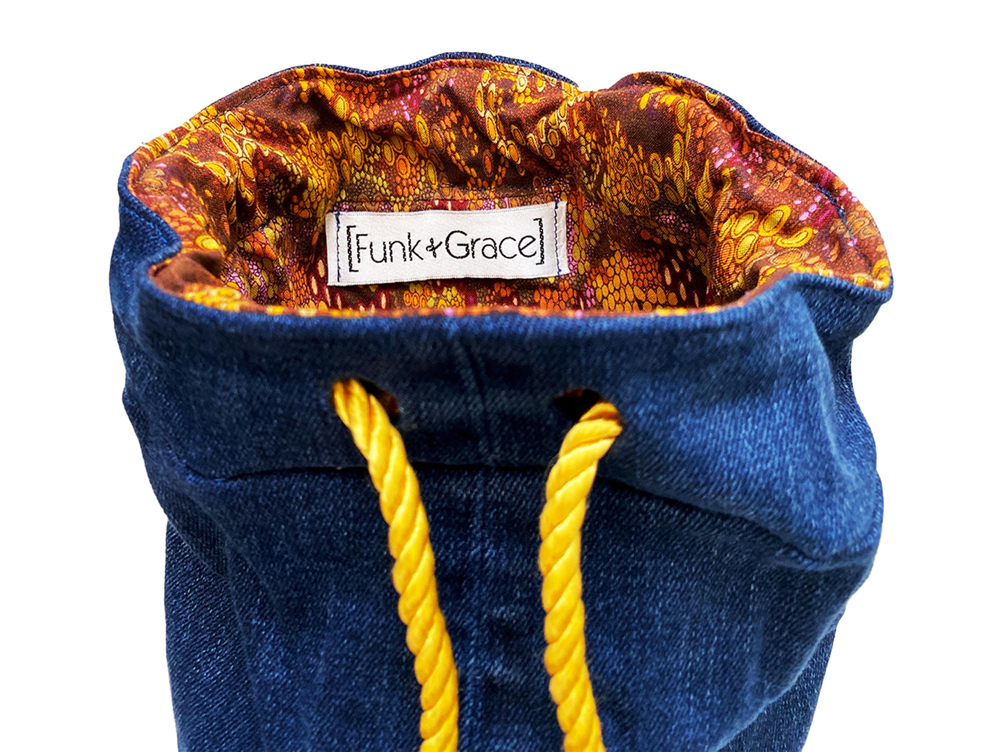 Upcycled Dark Blue Denim Small Pouch Bag for Make up, Tech, Travel, Misc